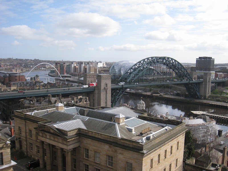 2011 UK England Newcastle  0495.jpg - A visit to Newcastle in the UK, April 2011. The first day was getting there, seeing downtown, shopping, "The Keep", the Grand Hotel, and the coast.